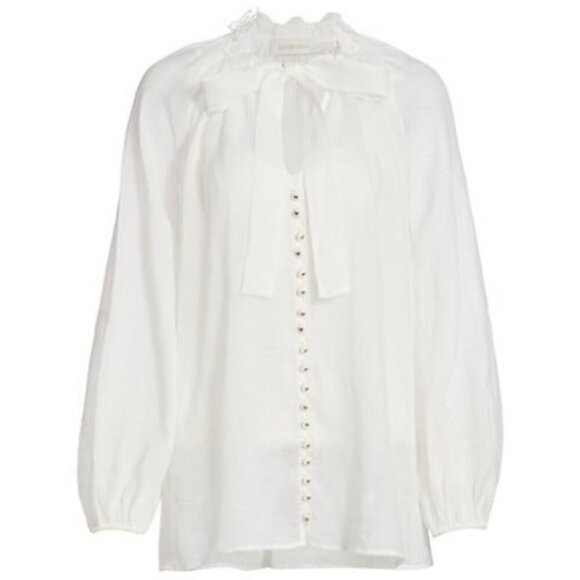 💕ZIMMERMANN💕 Botanica Butterfly Blouse ~ Pearl White 3 = US 10 Large - Picture 10 of 16